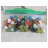BAG FULL OF VINTAGE MARBLES