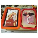 (2) METAL COCA COLA  ADVERTISEMENT TRAYS