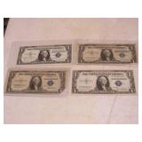 (2)1935 D&F , (2) 1957 B $1 SILVER CERTIFICATES