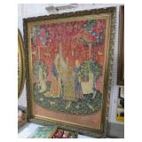 GOLD ORNATE FRAMED TAPESTRY