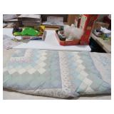 DIAMOND & FLORAL STYLE FULL SIZE QUILT