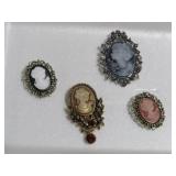 CAMEO STYLE BROOCHES