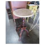 RD MARBLE TOP WOOD BASE TABLE
