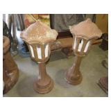 (2) CONCRETE CANDLEHOLDER STATUES