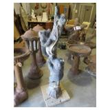 CONCRETE 2 BEAR CLIMBING TREE STATUE