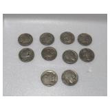 (10) BUFFALO NICKELS VARIOUS DATES