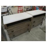 (2X) UNIVERSAL FURN CO. 2DWR NIGHSTANDS W/ MARBLE