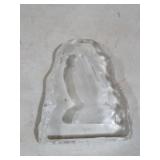HEAVY GLASS PRAYING HANDS PAPERWEIGHT