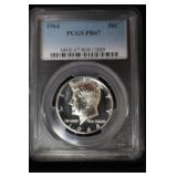 1964 P KENNEDY HALF DOLLAR 90% PCGS PR67