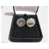 VTG SS.925  ABALONE SHELL CUFF LINKS 11 GRAMS