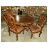 CHERRY FINISH RD DINETTE TBL W /(4) CHAIRS