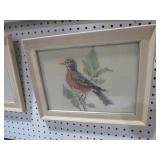 FRAMED RED BREASTED WREN NEEDLEPOINT