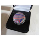 LADIES STERLING SILVER RAINBOW CALISCA RING SZ 10