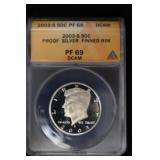 2003 S KENNEDY HALF DOLLAR 90% PF69DCAM