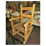 ANTIQUE CHILDS ROCKER W/ METAL SEAT