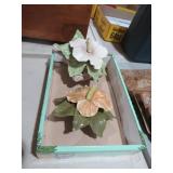 (2) VTG PORCELAIN FLOWER FIGURINES