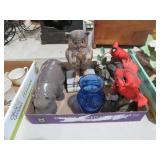 COLL. CERAMIC CARDINALS., HIPPO, VASE & MISC