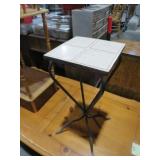 TILE & WROUGHT IRON PLANTSTAND
