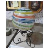 SWIRL GLASS GAZING BALL
