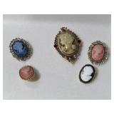 CAMEO STYLE BROOCHES