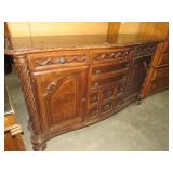 SOLID WOOD CHERRY FINISH 4 DWR/2 DR CARVED BUFFET