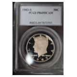 1983 S KENNEDY HALF DOLLAR PCGS PR69DCAM
