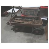 VTG METAL RADIO FLYER WAGON W/ CONTEENTS