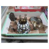 COLL. PEWTER BELLS, SILVERPLATE, STAINED GLASS SHA