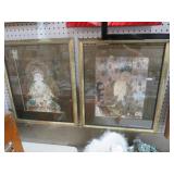 (2) FRAMED ORIENTAL MAN & WOMAN PRINTS
