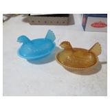 (2) PLASTIC COMPOSITE HENS ON NEST