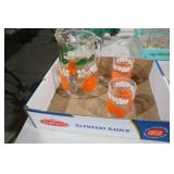 VINTAGE BARTLETT COLLINS PITCHER & 2 GLASSES