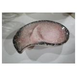 VINTAGE MCM CALIFORNIA ASHTRAY BLACK & PINK