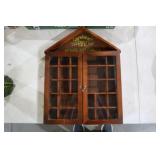 VINTAGE WOODEN DISPLAY WALL CABINET