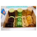COLL. OF VINTAGE WHEATON, IN COLORED JARS