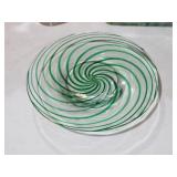 8' GREEN ART GLASS SERVER