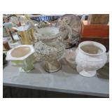 (3) VICTORIAN STYLE PLANTERS & VASE