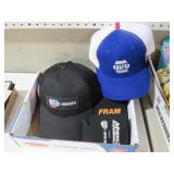 (5) ADVERTSING HATS WITH KOOZIES