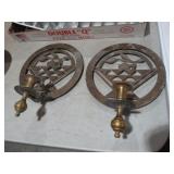 11' VINTAGE BRASS CANDLE SCOUNCES