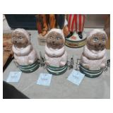 (3) SLOTH CERAMIC STORAGE CONTAINERS