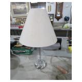 GLASS BASE TABLE LAMP W/ SHADE