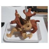 SIGNED POTTERY BT TOM SCHOOLCRAFT/STEER ROPER