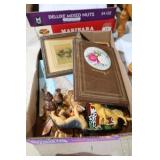 DOG FIGURINES, FRAMED PRINTS, MISC