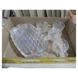 VTG FEDERAL GLASS IRIDESCENT SNACK SET