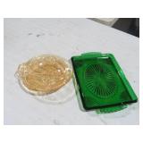 VTG MARIGOLD & EMERALD GREEN SERVING PCS