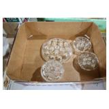 4 CLEAR GLASS FLOWER FROGS