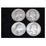 1934 P, 35 P, 35 P, 35 S WASH. QUARTERS 90%