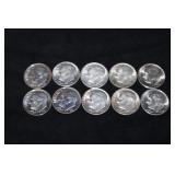 (10) ROOSEVELT DIMES VARIOUS DATES & MM 90%