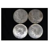 (4) 40% SILVER KENEDY HALF DOLLARS