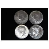 (4) 40% SILVER KENEDY HALF DOLLARS