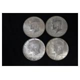 (4) 40% SILVER KENEDY HALF DOLLARS